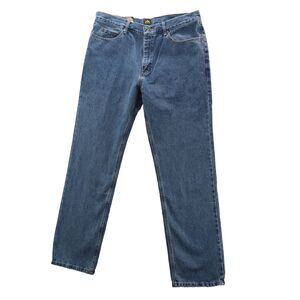 Lee  Jeans Men's 38x34 Blue Relaxed Fit Straight Leg American Workwear Denim